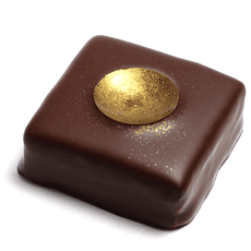 rechteckige dunkle schnittprlaine mit goldenem teller in der mitte