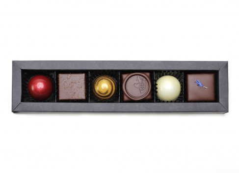 3 Formpralinen und 3 Schnittpralinen