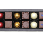 6 Formpralinen und 6 Schnittpralinen