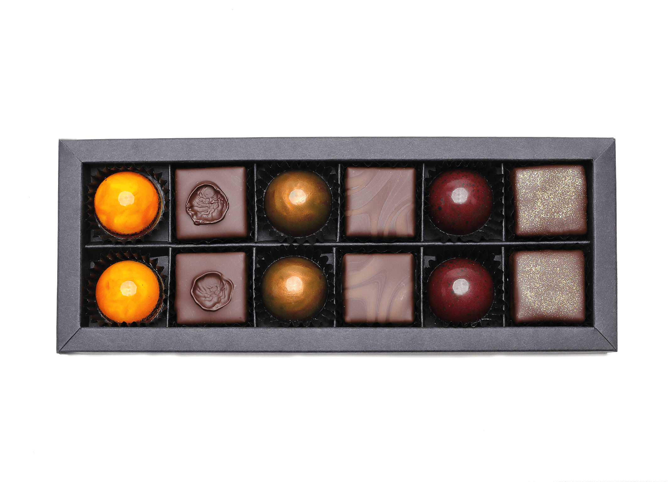 Winter Edition - mit Alkohol 12er Packung 6 Formpralinen und 6 Schnittpralinen