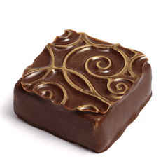 Schnittpraline mit goldenem Ornament